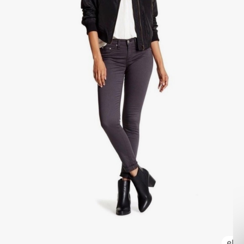 Rag & Bone Mid-Rise Skinny Jeans Charcoal Gray Women’s Size 28